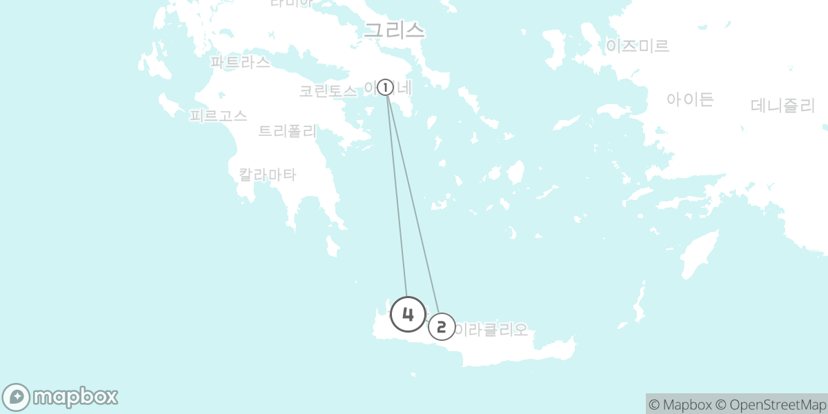 크레타의 보석, 서부 해안 완벽 정복 루트 지도