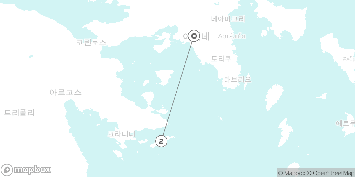 아테네 근교 5일, 여유로운 섬 휴양 루트 지도