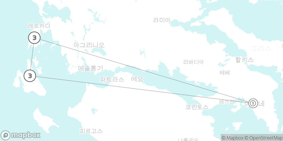환상의 해변을 찾아서, 레프카다와 케팔로니아 자연 힐링 여행 루트 지도