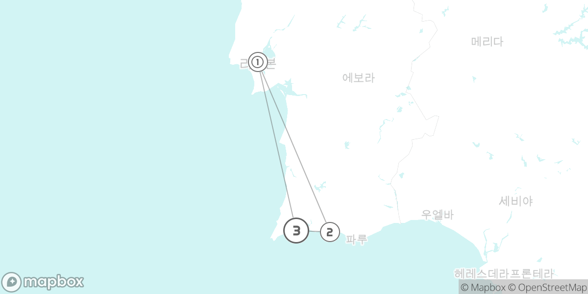 알가르브, 황금빛 해안선을 따라 떠나는 힐링 여행 루트 지도