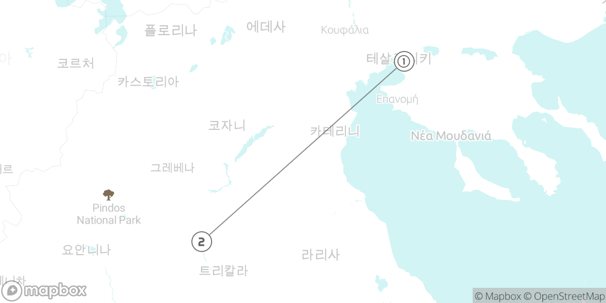 그리스 북부 핵심, 테살로니키와 메테오라 정복하기 루트 지도