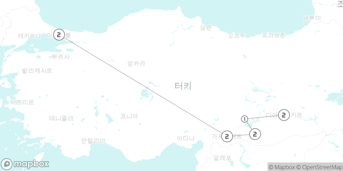 유프라테스 강을 따라 걷는 유네스코 세계유산 기행 루트 지도