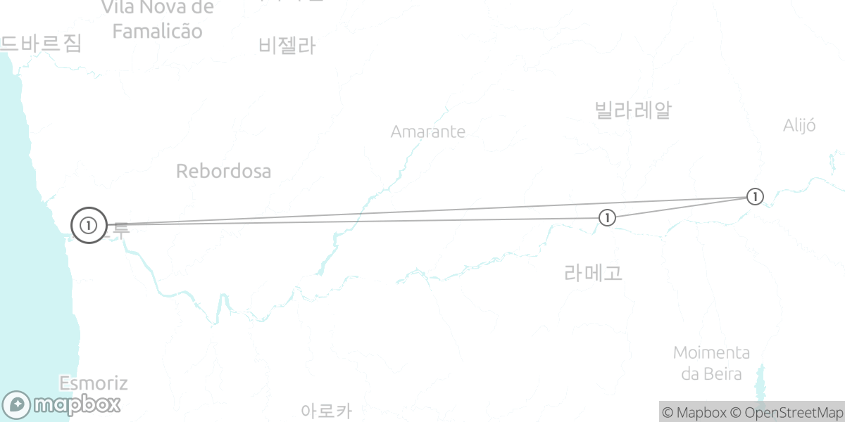 와인 애호가를 위한 낭만, 포르투 & 도루 밸리 와이너리 투어 루트 지도