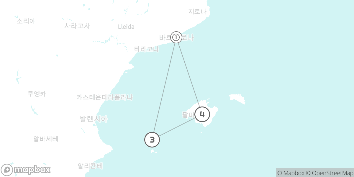 휴양과 파티의 완벽한 조화, 마요르카 & 이비사 핵심 코스 루트 지도