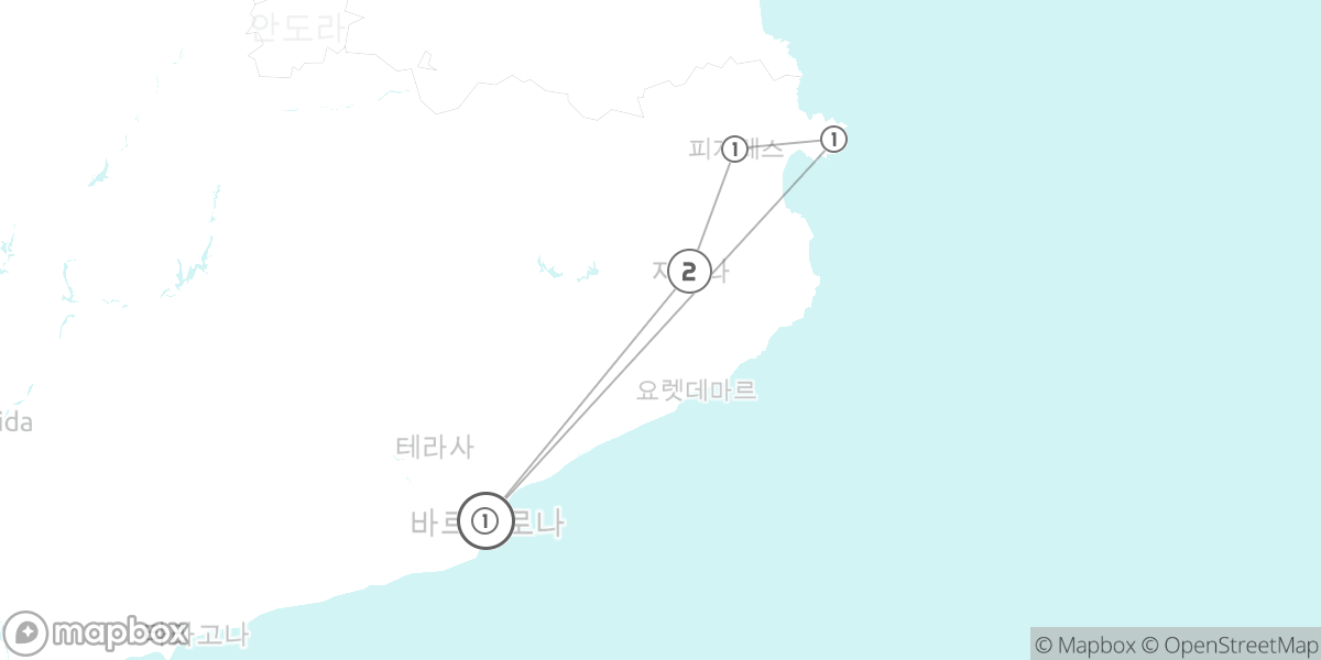 가우디와 달리, 예술과 지중해의 완벽한 조화: 바르셀로나 & 코스타 브라바 핵심 루트 지도