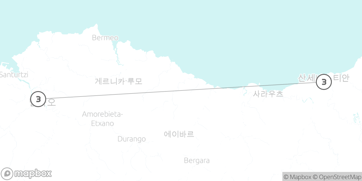 바스크 미식과 예술 기행 루트 지도