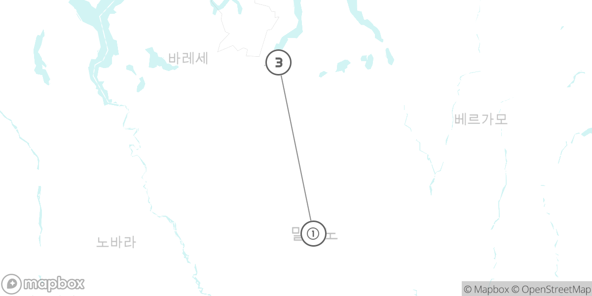 패션과 낭만, 밀라노와 꼬모 호수에서의 휴식 루트 지도