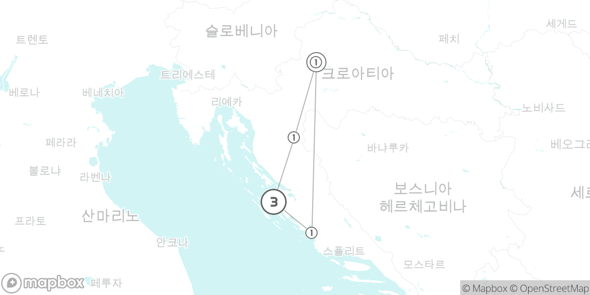 자다르 거점! 북부 달마티아와 국립공원 완전 정복 루트 지도
