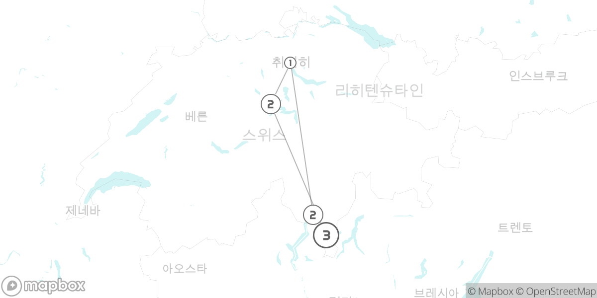 스위스 속 작은 이탈리아, 루체른과 티치노 감성 여행 루트 지도