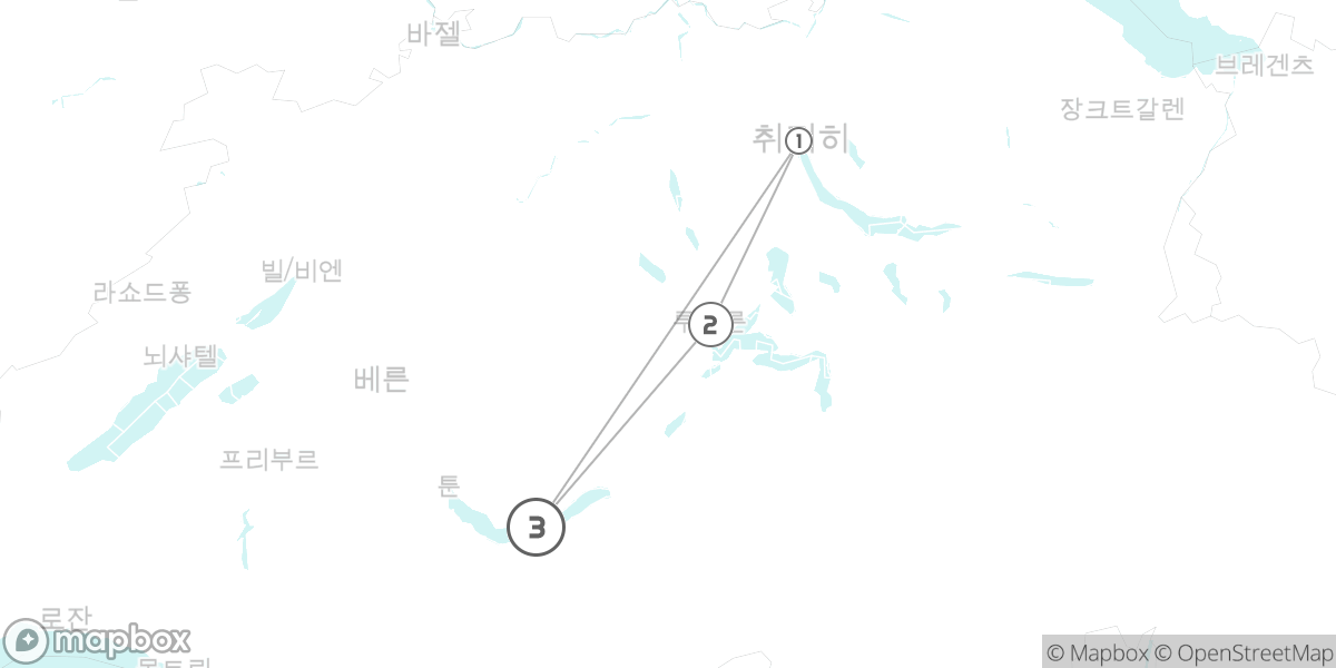 융프라우 VIP! 베른 오버란트 핵심 정복 코스 루트 지도