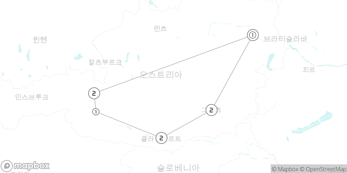 알프스의 파노라마, 그로스글로크너와 호수 드라이빙 루트 지도