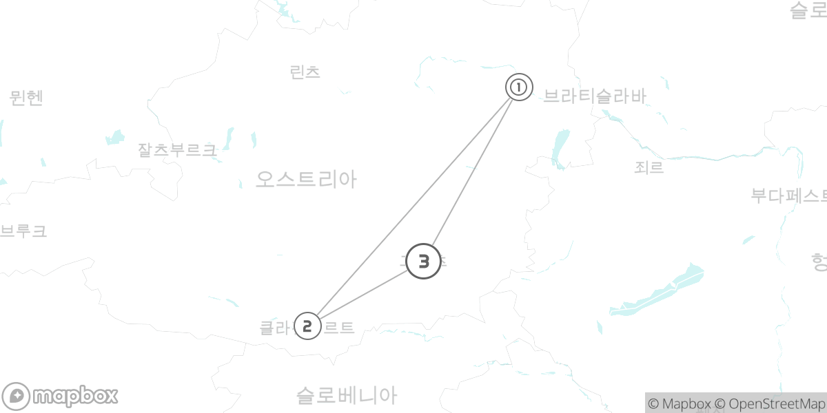 오스트리아의 녹색 심장, 슈타이어마르크 & 케른텐 핵심 일주 루트 지도