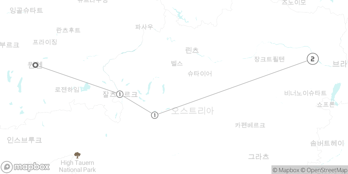 5일 완성, 비엔나와 동화 속 할슈타트 루트 지도