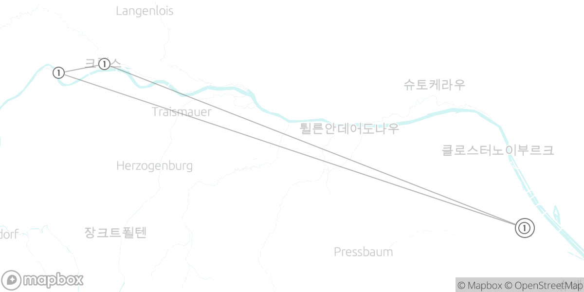 다뉴브 강의 낭만: 바하우 밸리 와인 루트 완주 루트 지도