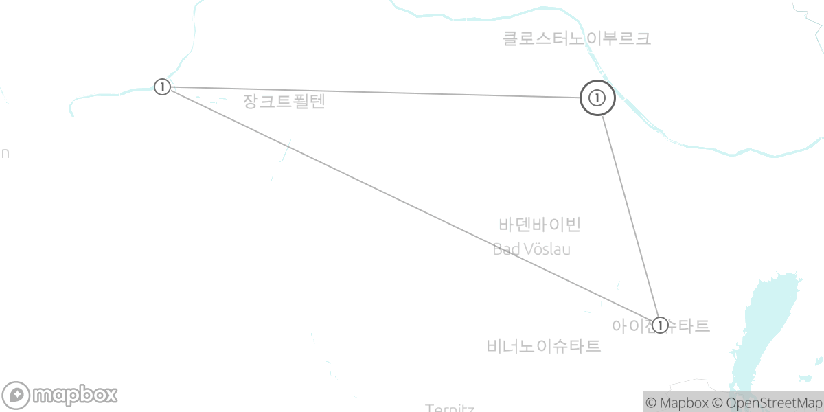 동부 오스트리아 핵심 일주: 비엔나, 바하우, 부르겐란트 루트 지도