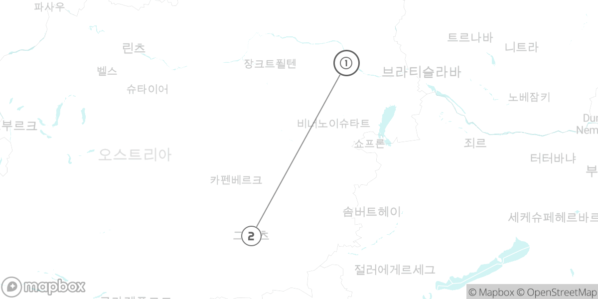 예술과 미식의 향연, 비엔나와 그라츠 동부 오스트리아 탐험 루트 지도