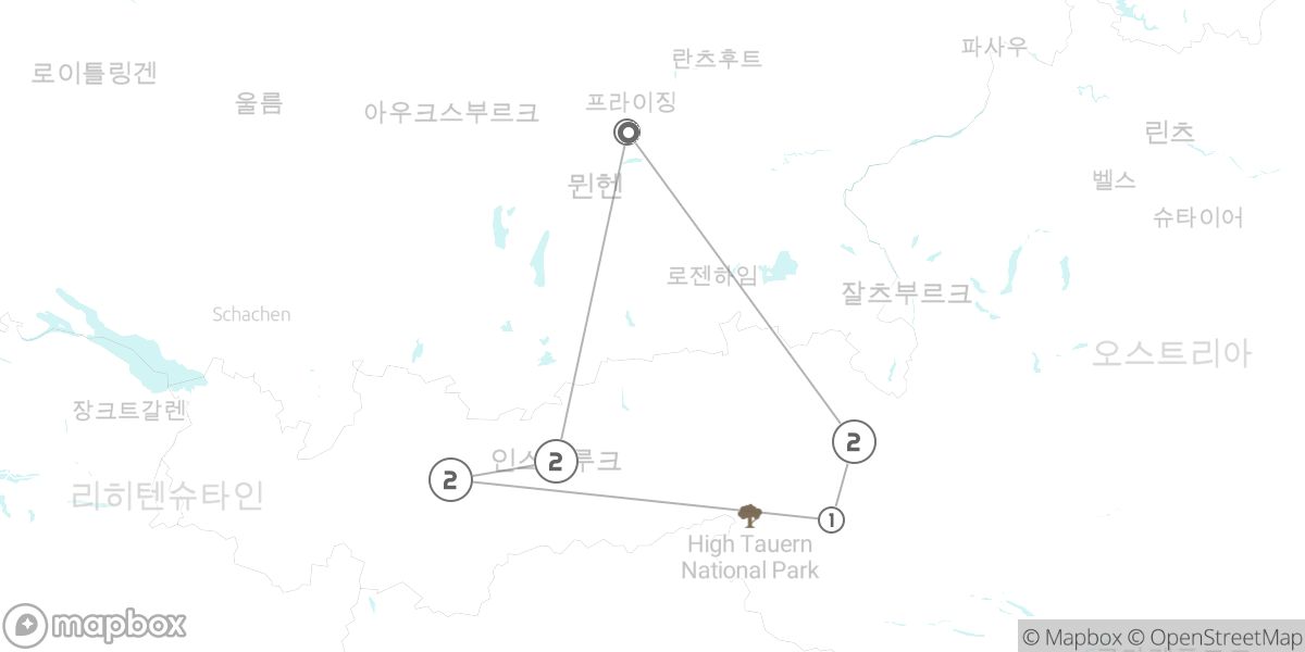 대자연의 부름, 티롤 알프스 파노라마 드라이브 루트 지도