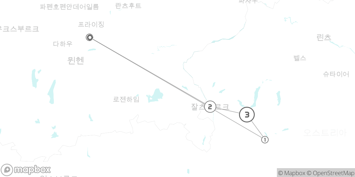 알프스 호수 드라이브, 잘츠캄머구트 완전 정복 루트 지도