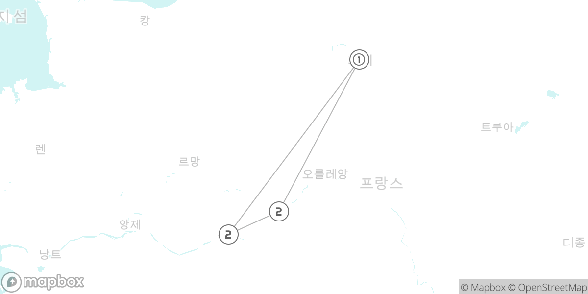 루아르 고성의 꿈: 클래식 고성 투어 루트 지도