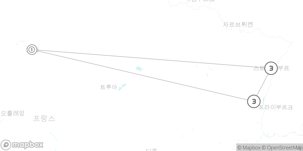 알자스 동화마을 완전정복 9박 10일 루트 지도