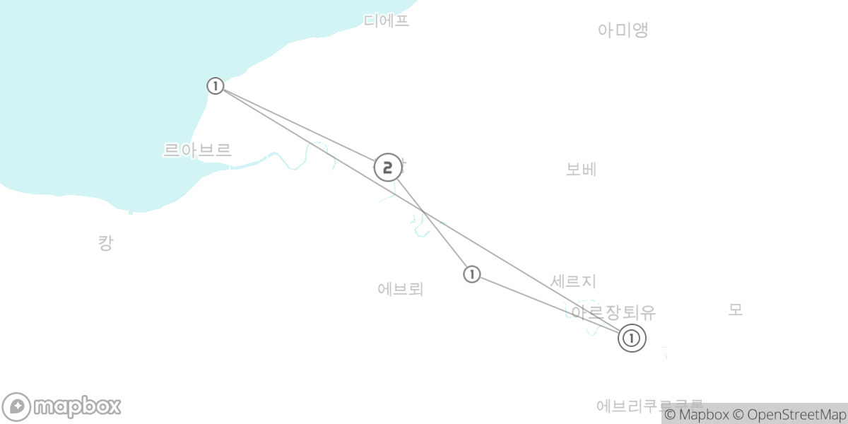 인상파 화가들의 팔레트, 노르망디 미술 기행 루트 지도