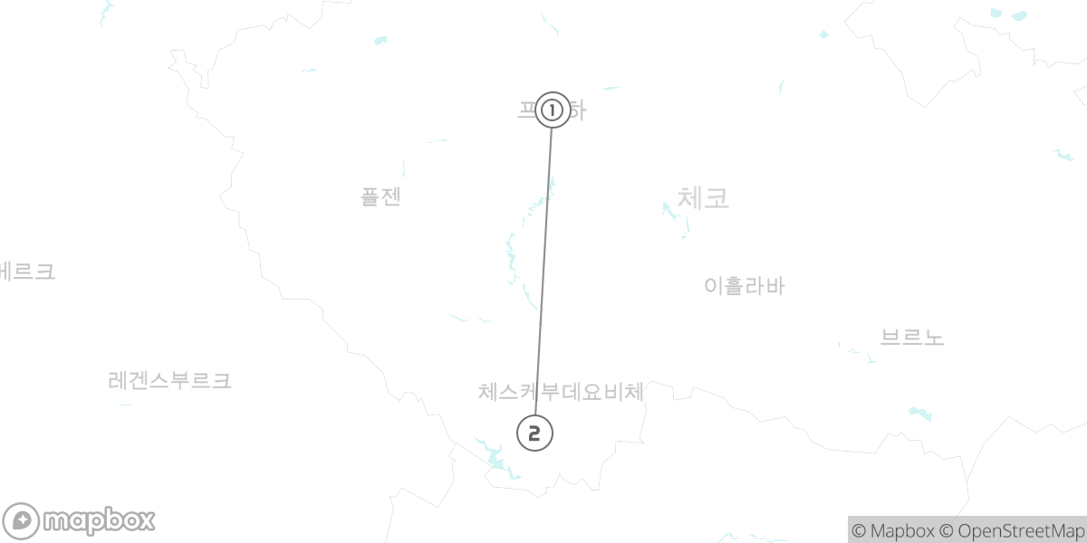 남부 보헤미아 핵심, 동화마을 체스키 크룸로프 집중 여행 루트 지도