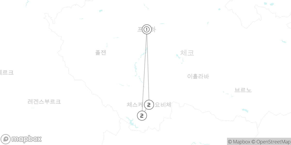 남부 보헤미아 완전 정복, 체스케 부데요비체 거점 여행 루트 지도