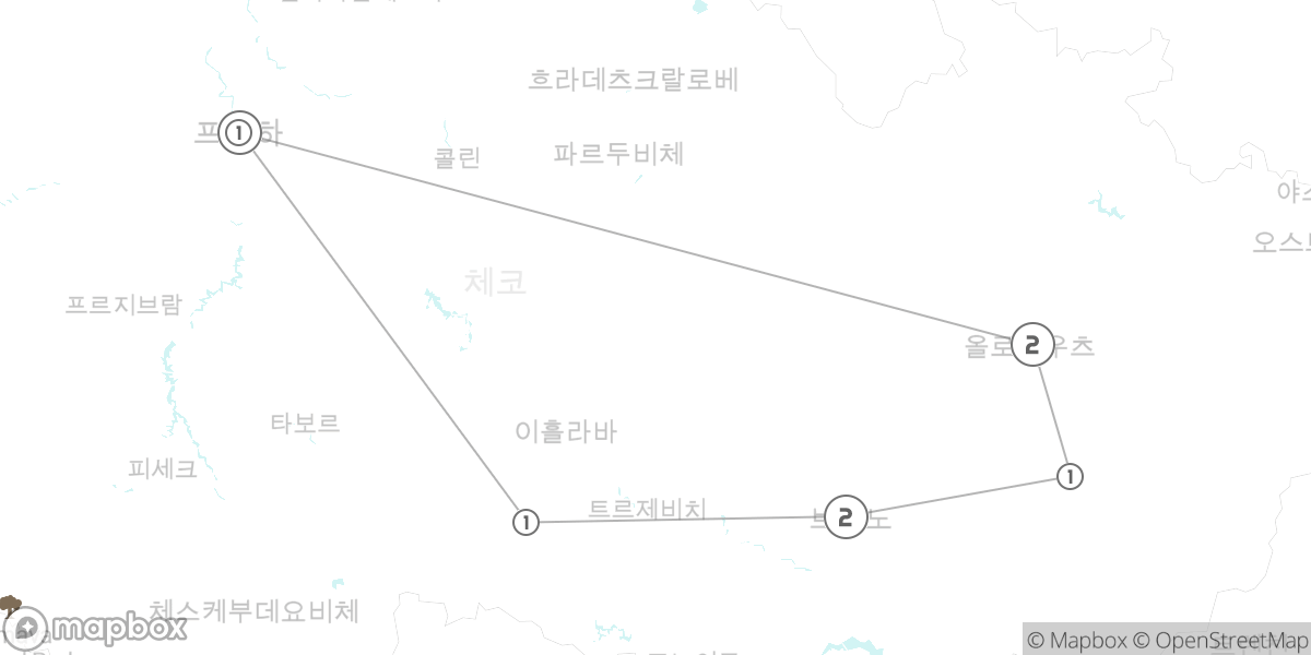 모라비아 유네스코 세계유산 완전 정복 루트 루트 지도
