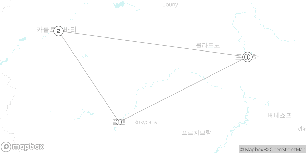 짧고 굵게! 서부 보헤미아 핵심 6일 루트 지도