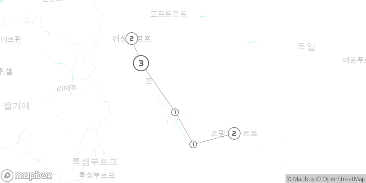 라인강 클래식: 낭만과 예술의 도시 기행 루트 지도