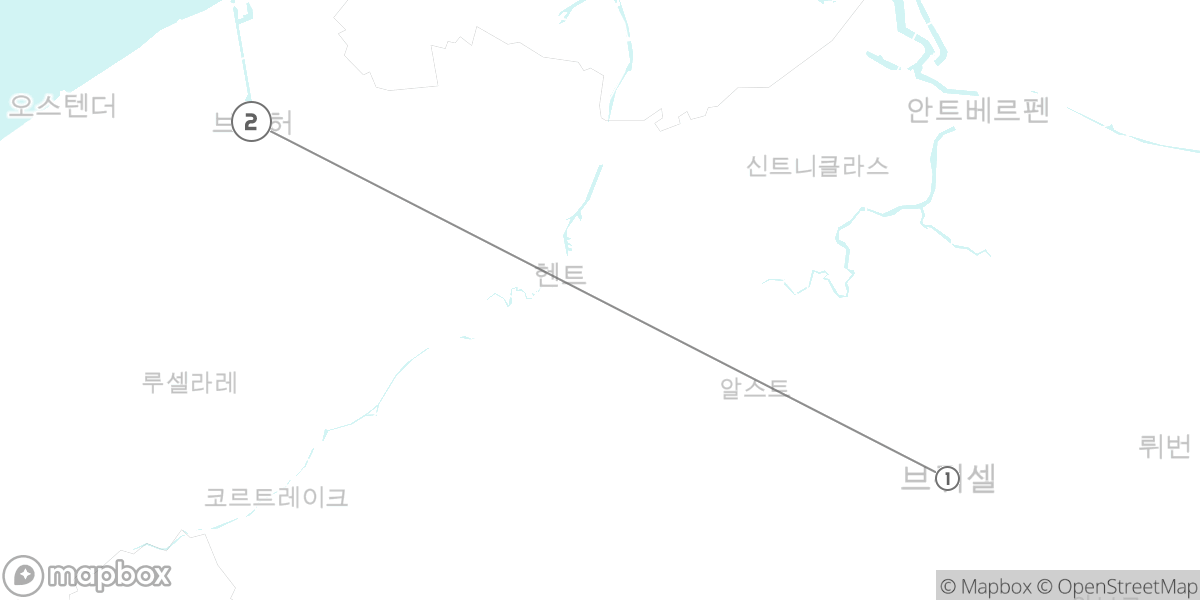 낭만의 도시, 브뤼헤 집중 (5일) 루트 지도