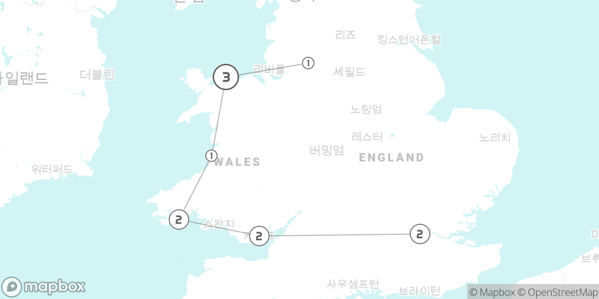 웨일스 완전 정복 그랜드 투어: 남부 해안부터 북부 산맥까지 루트 지도