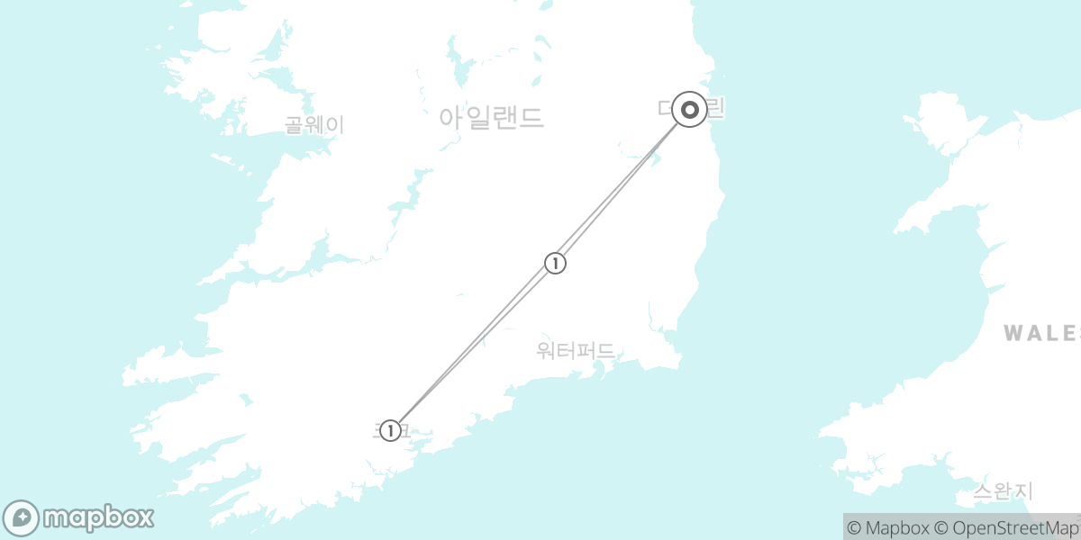 5일 남부, 더블린, 킬케니, 코크 루트 지도