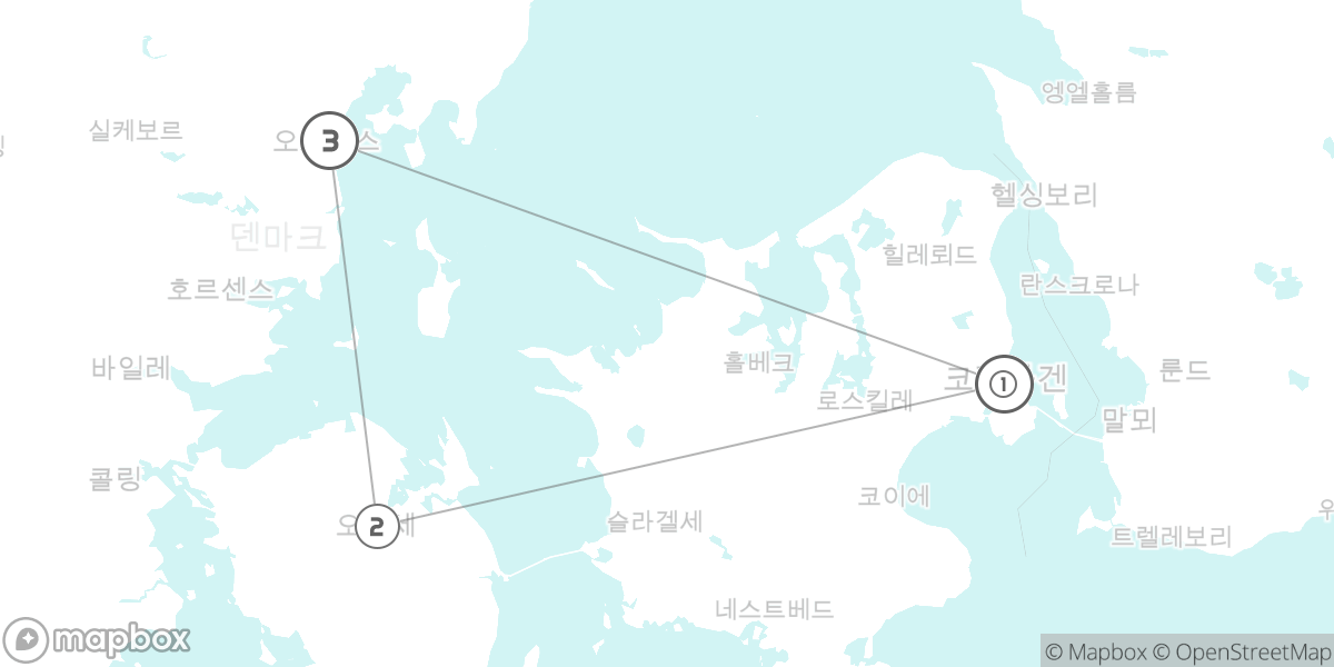 덴마크 핵심 3대 도시 완전 정복: 코펜하겐, 오덴세, 오르후스 루트 지도