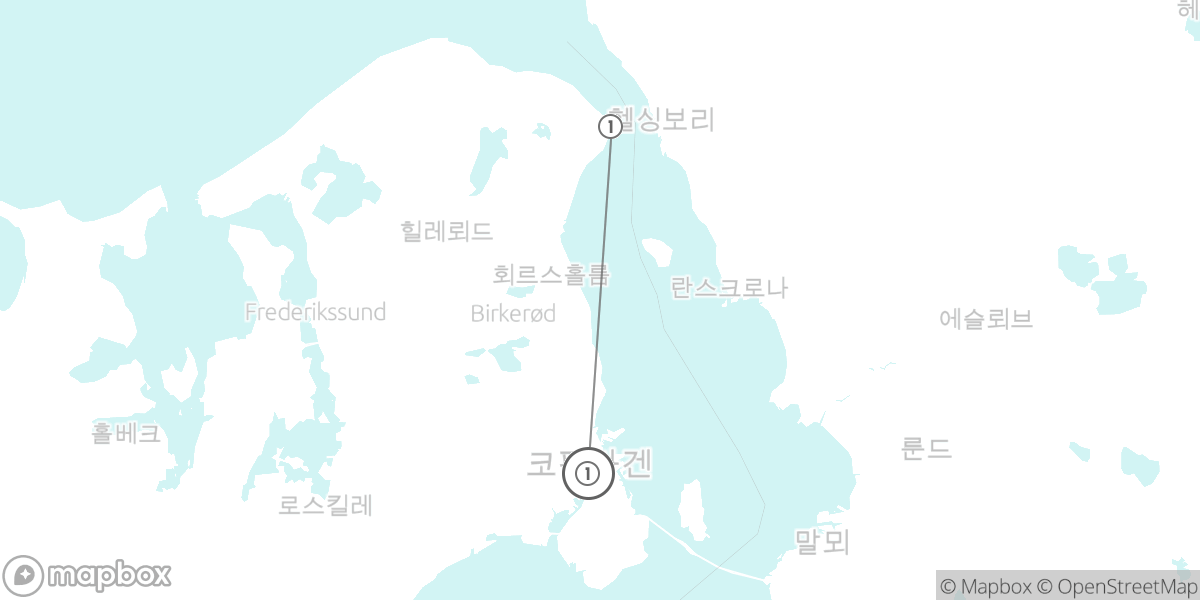 햄릿의 고성, 셸란 북부 해안과 성을 따라서 루트 지도
