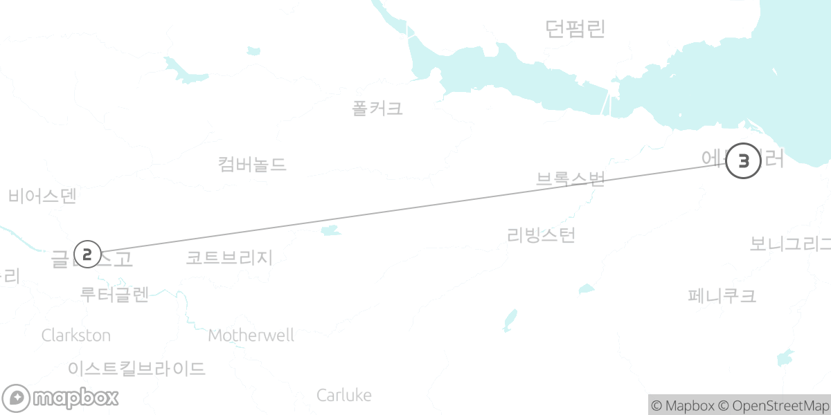 스코틀랜드 두 도시 이야기 루트 지도