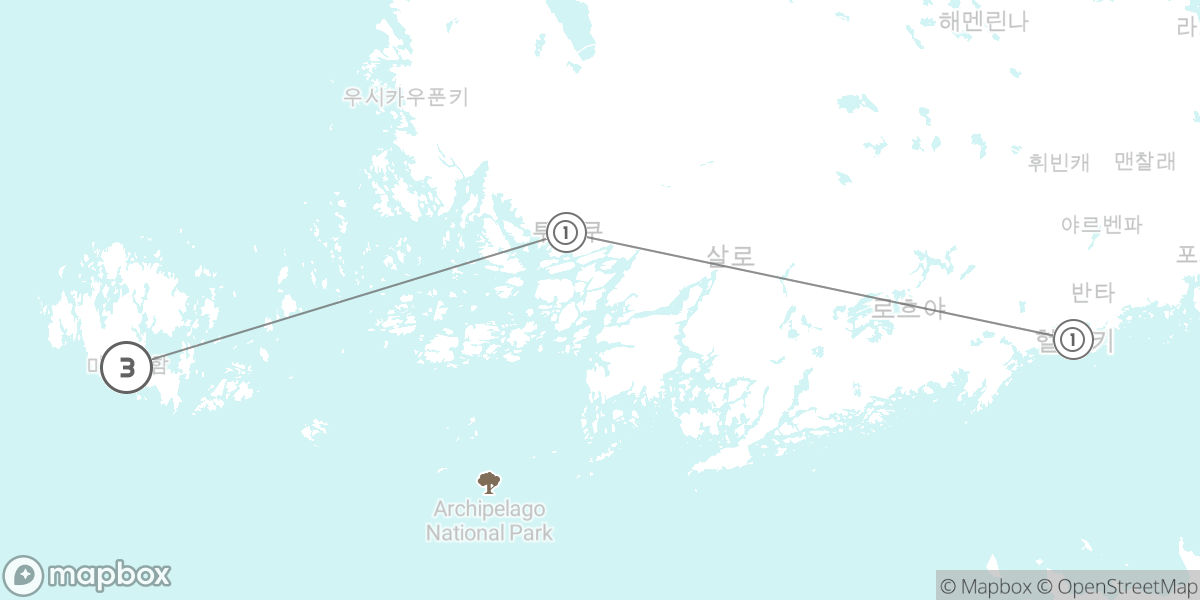 발트해의 보석, 올란드 제도 완전 정복 루트 지도