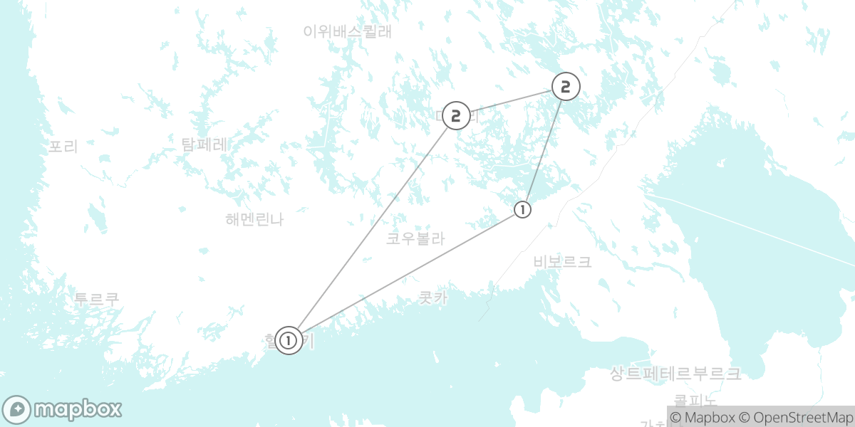 유럽 최대의 호수, 사이마 힐링 어드벤처 루트 지도