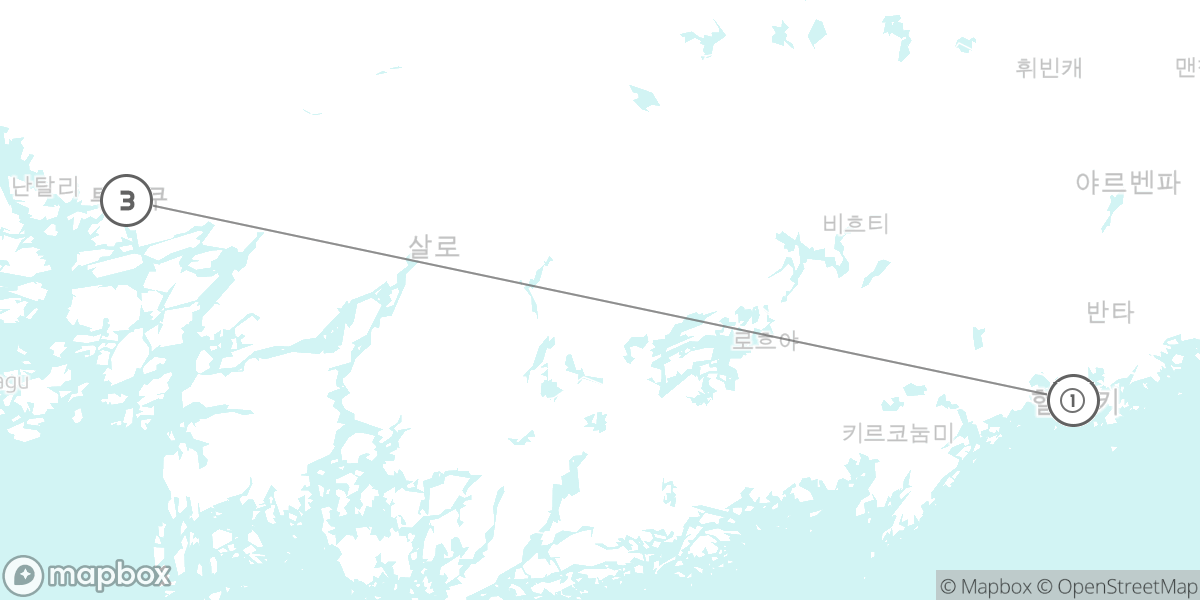가족과 함께! 헬싱키, 투르쿠, 난탈리 군도 탐험 루트 지도